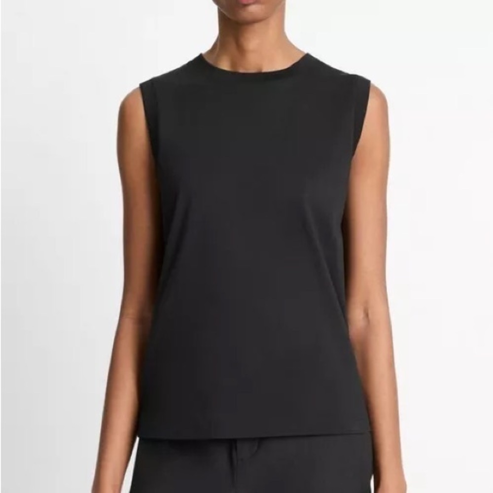 Vince black keyhole back sleeveless top